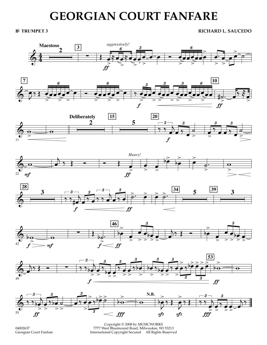Georgian Court Fanfare - Bb Trumpet 3