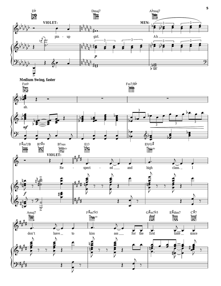 One Of The Boys (from 9 to 5: The Musical) Piano, Vocal, Guitar scores gallery preview page 5