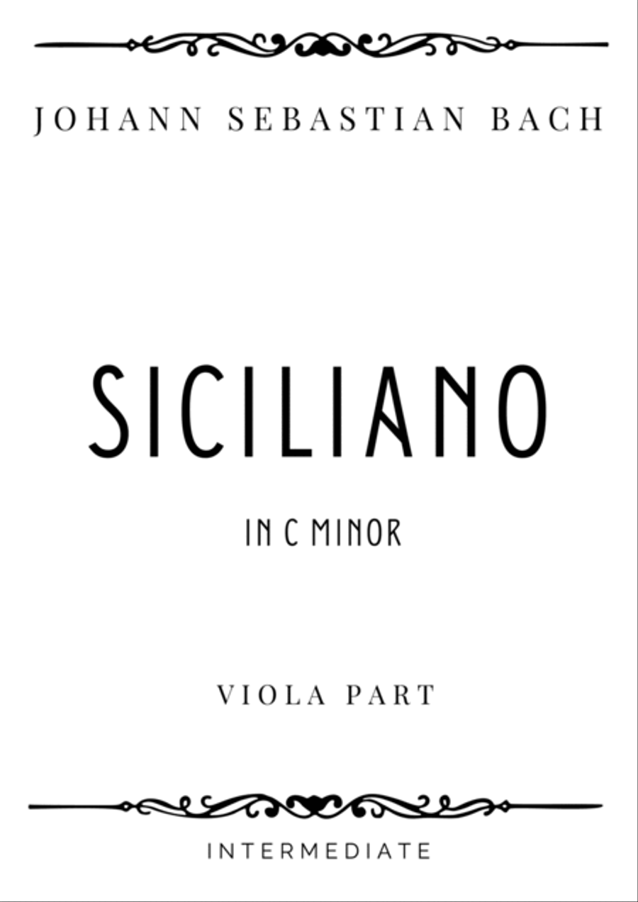 J.S. Bach - Siciliano in C Minor - Intermediate Viola scores gallery preview page 4