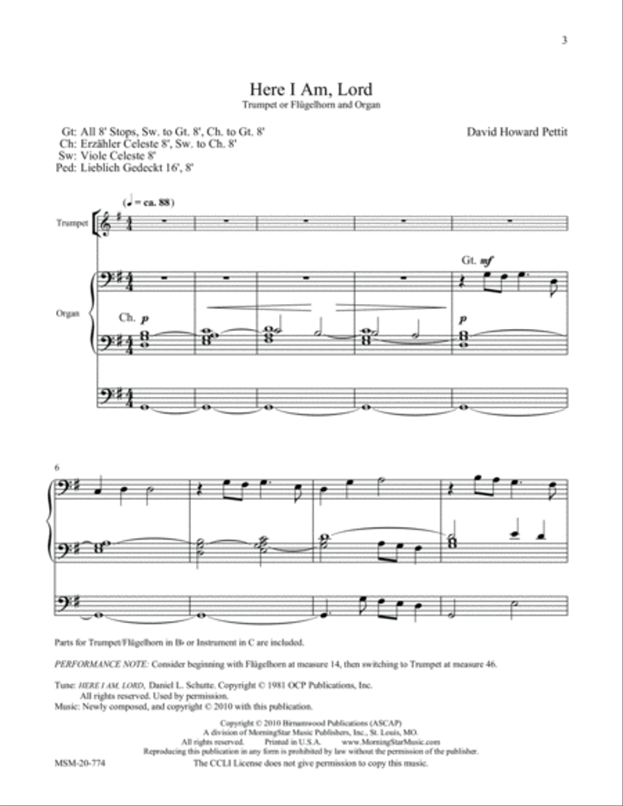 Here I Am, Lord Flugelhorn scores gallery preview page 2