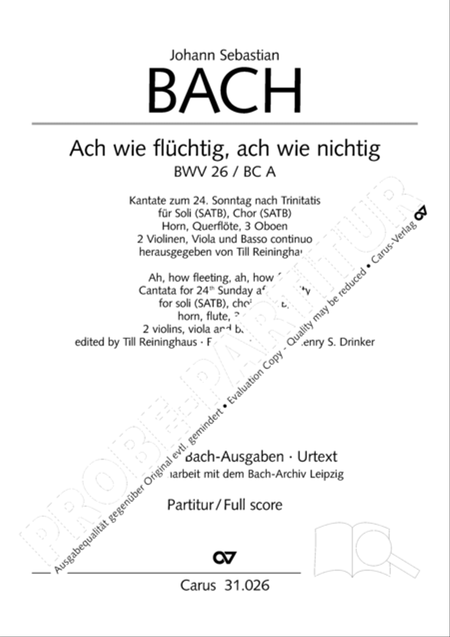 Ah, how fleeting, ah, how futile (Ach wie fluchtig, ach wie nichtig) 4-Part scores gallery preview page 2