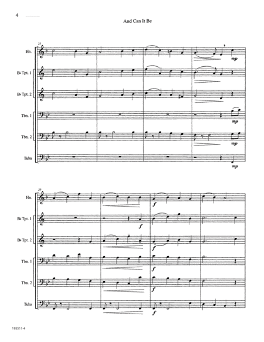 And Can It Be And Can It Be Brass Ensemble scores gallery preview page 4