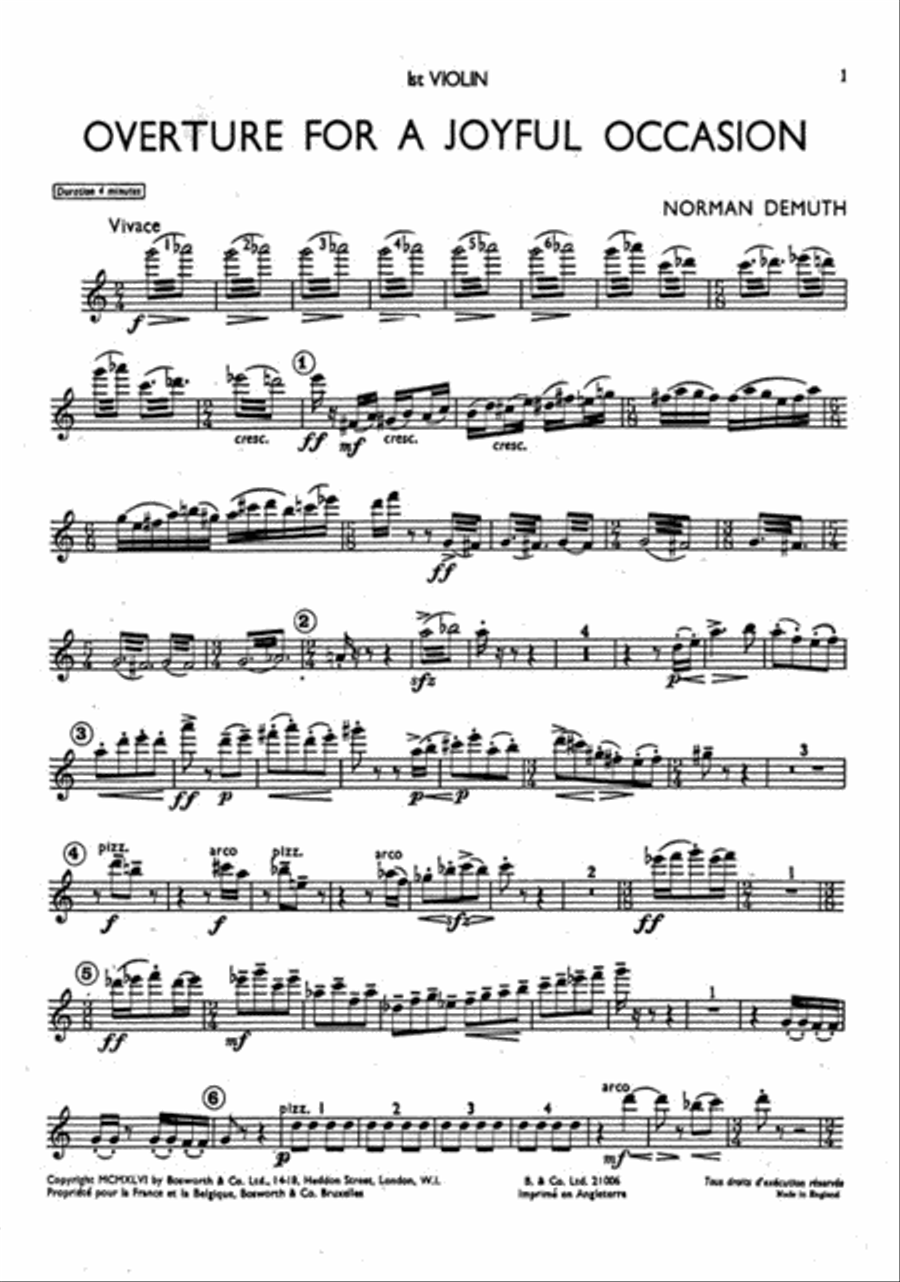Overture For A Joyful Occasion Orchestra scores gallery preview page 1