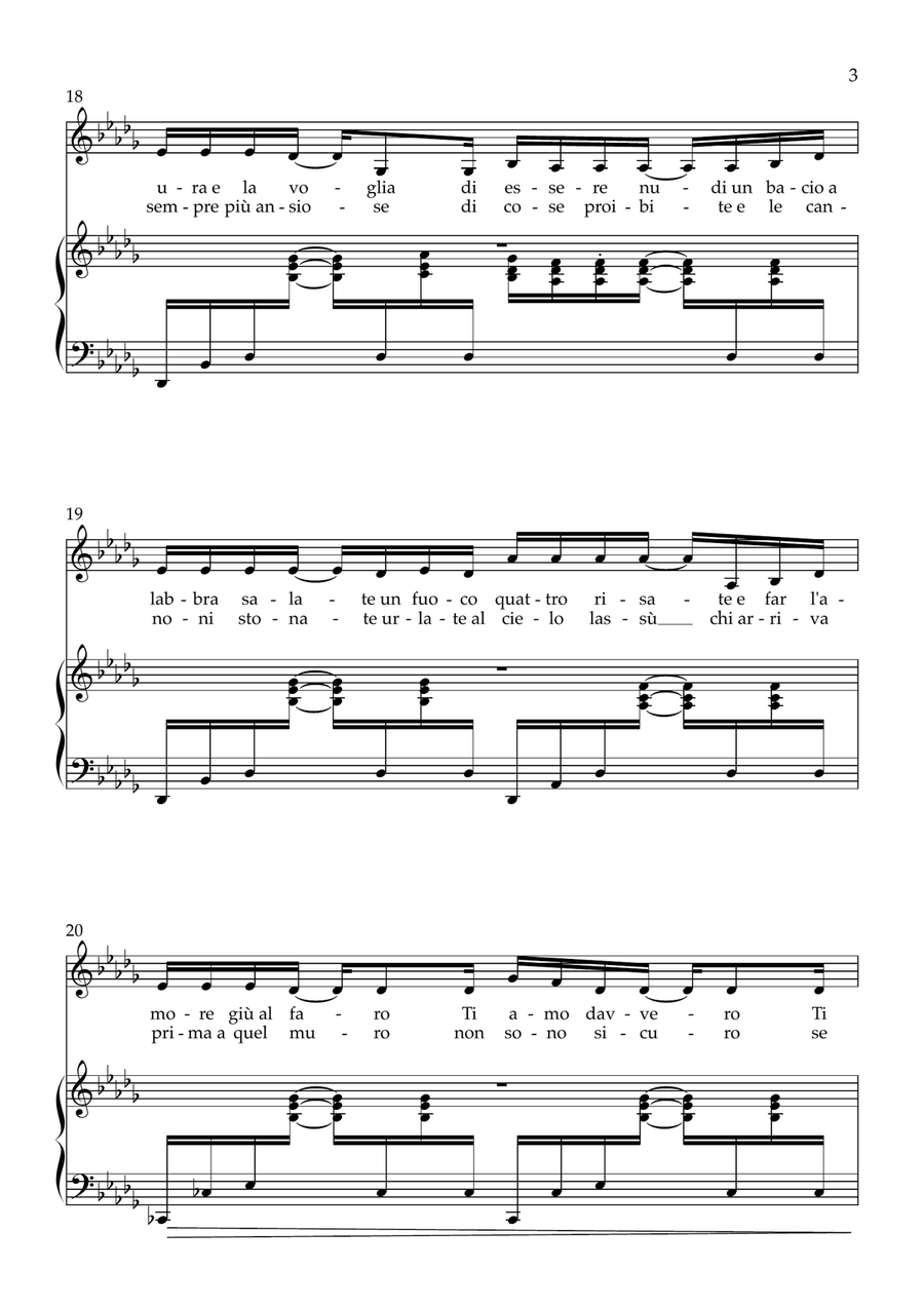 Questo Piccolo Grande Amore Piano, Vocal scores gallery preview page 3