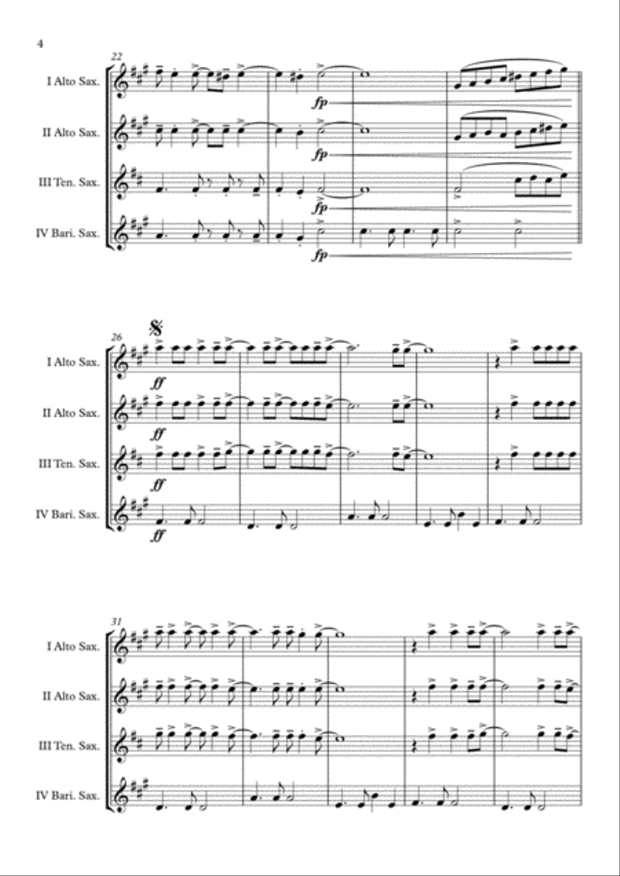 Africa Africa Saxophone Quartet scores gallery preview page 5