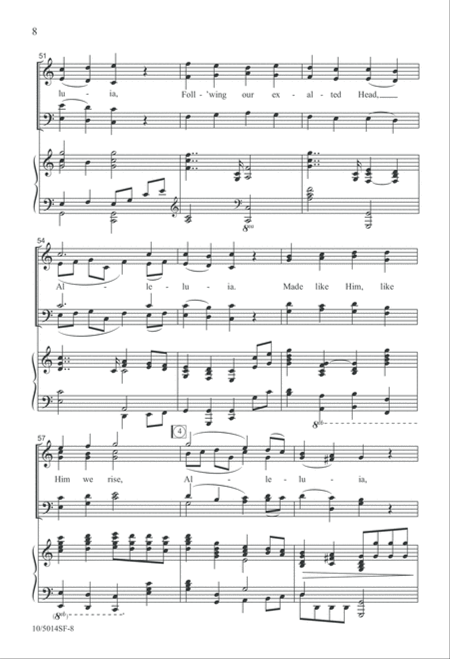 Christ the Lord is Risen Today 4-Part scores gallery preview page 8