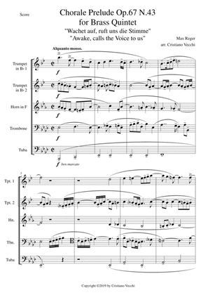 Chorale Prelude Op.67 N.43 for Brass Quintet