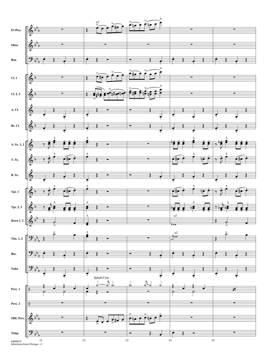 Selections from Chicago (arr. Ted Ricketts) - Full Score Concert Band scores gallery preview page 4