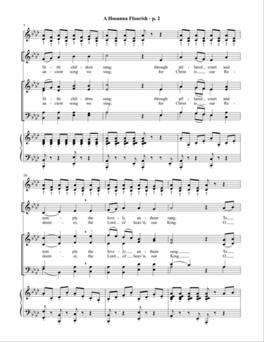 A Hosanna Flourish Handbells (Digital only) 4-Part scores gallery preview page 3