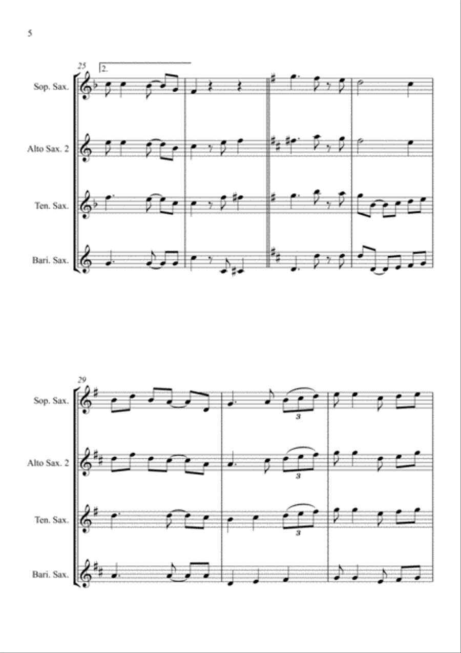 Joy to the World - Jazz Carol for Saxophone Quartet Joy to the World - Jazz Carol for Saxophone Quartet Saxophone Quartet scores gallery preview page 6