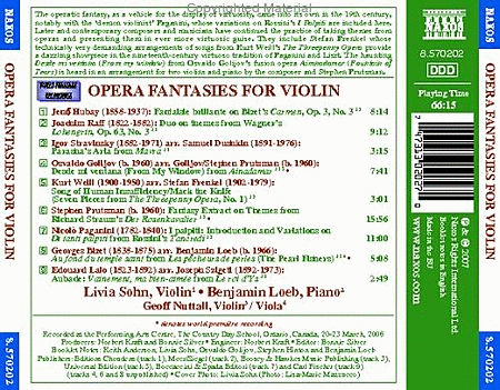 Opera Fantasies for Violin image number null