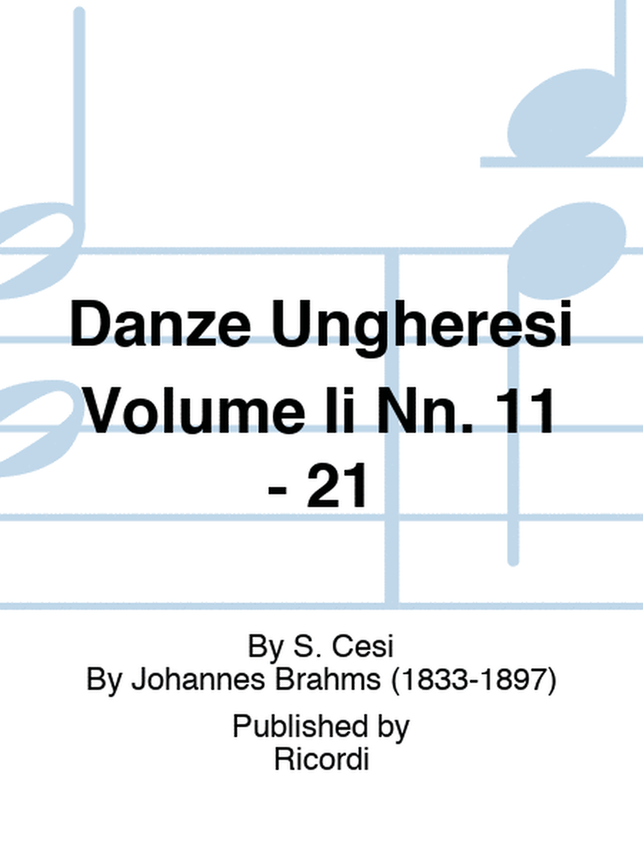 Danze Ungheresi Volume Ii Nn. 11 - 21