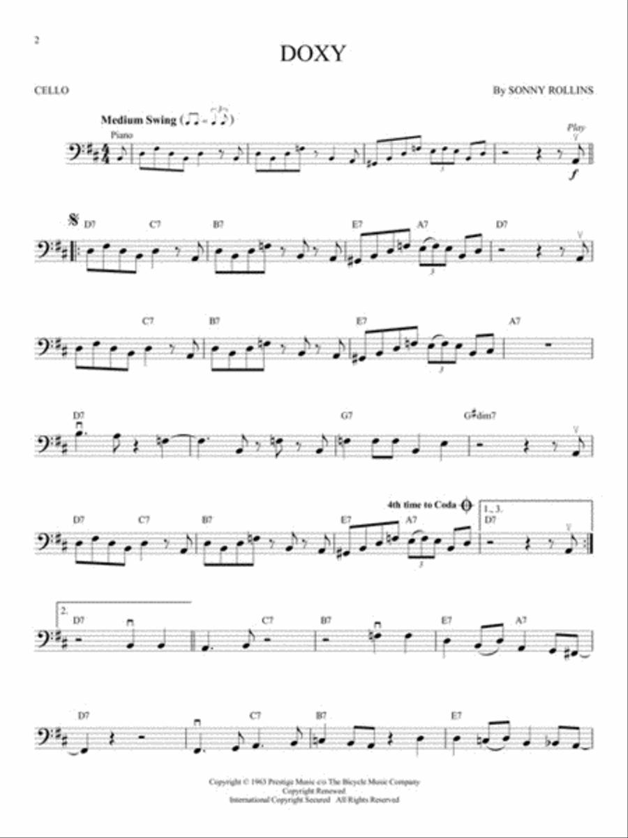 Jazz Classics Cello scores gallery preview page 3