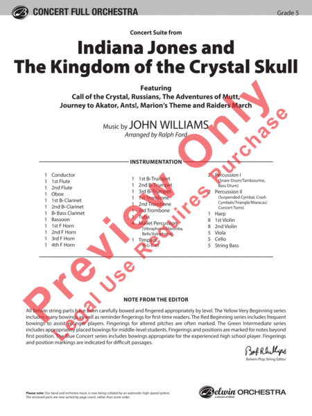 Indiana Jones and the Kingdom of the Crystal Skull, Concert Suite from image number null