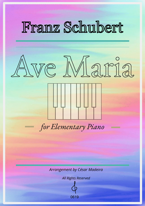 Ave Maria by Schubert - Elementary Piano - W/Chords (Full Score)