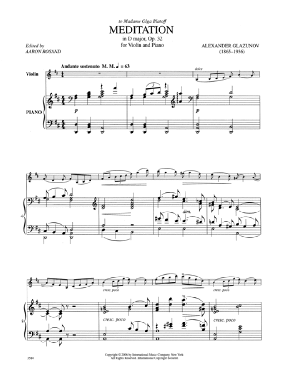 Meditation in D Major, Op. 32 Violin Solo scores gallery preview page 2