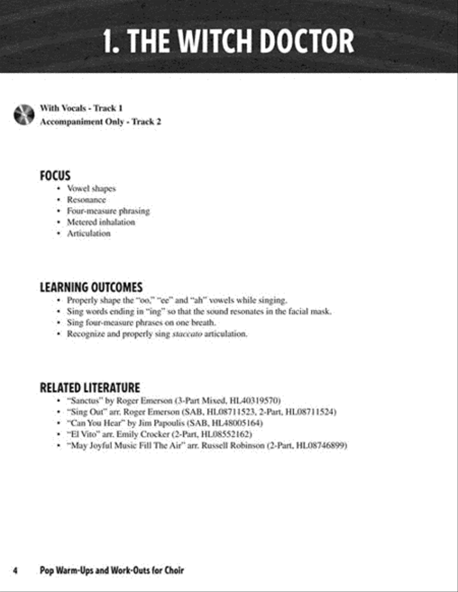 Pop Warm-ups & Work-outs for Choir Choir scores gallery preview page 3
