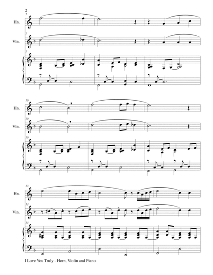 I LOVE YOU TRULY (Trio – French Horn, Violin, and Piano with Score and Parts) image number null
