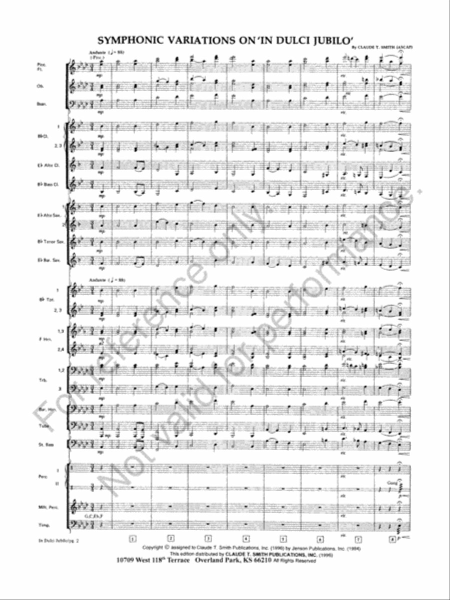 Symphonic Variations On 'In Dulci Jubilo' Concert Band scores gallery preview page 3
