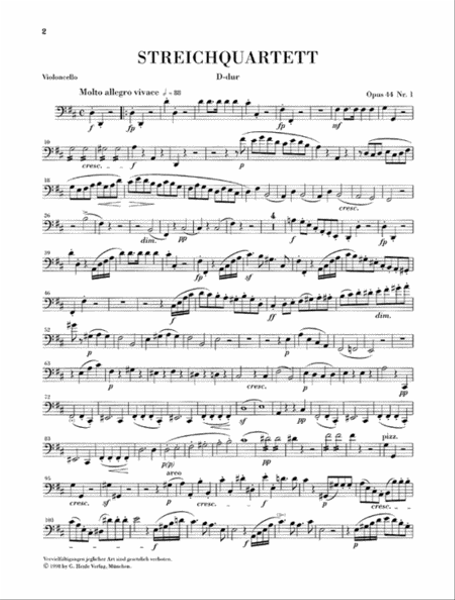 String Quartets Op. 44, No. 1-3 String Quartet scores gallery preview page 6