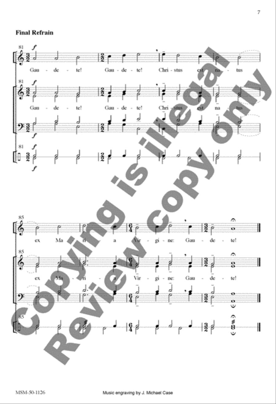 Gaudete Gaudete 4-Part scores gallery preview page 7