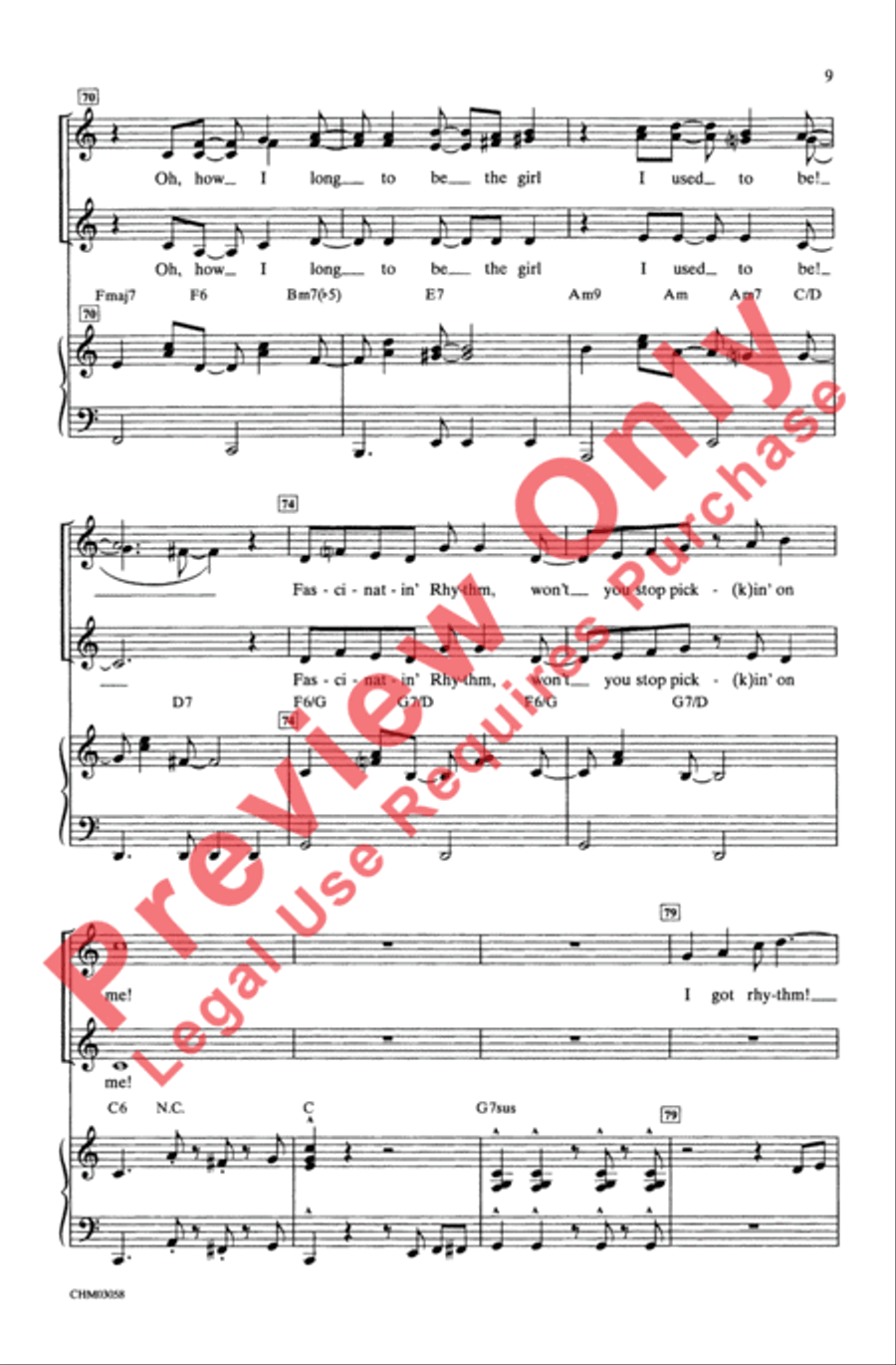 I Got Rhythm (with Fascinating Rhythm) SSA scores gallery preview page 9