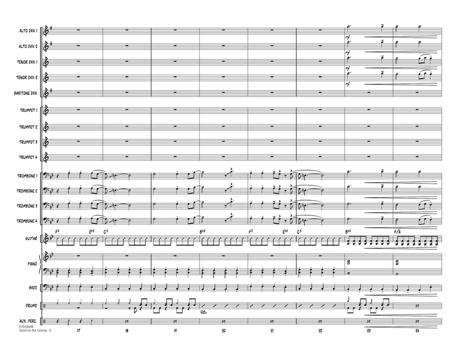 Gold on the Ceiling - Conductor Score (Full Score) Jazz Ensemble scores gallery preview page 4