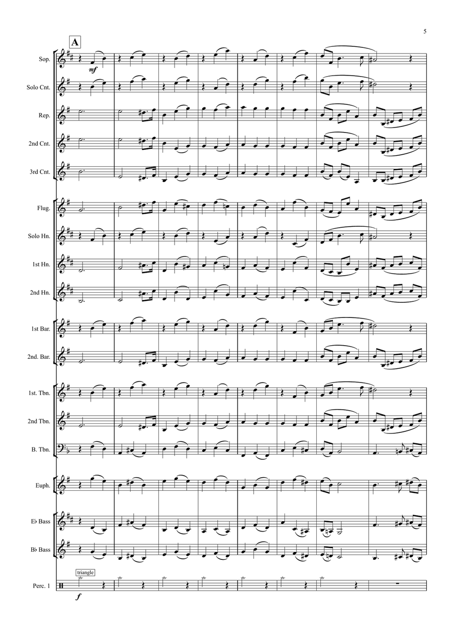 Variations on La Folia - Corelli (Brass Band) Brass Band scores gallery preview page 5