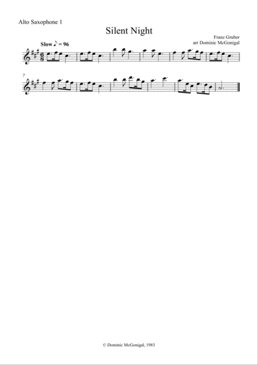 Silent Night (Sax Qt - AATBar) Small Ensemble scores gallery preview page 3