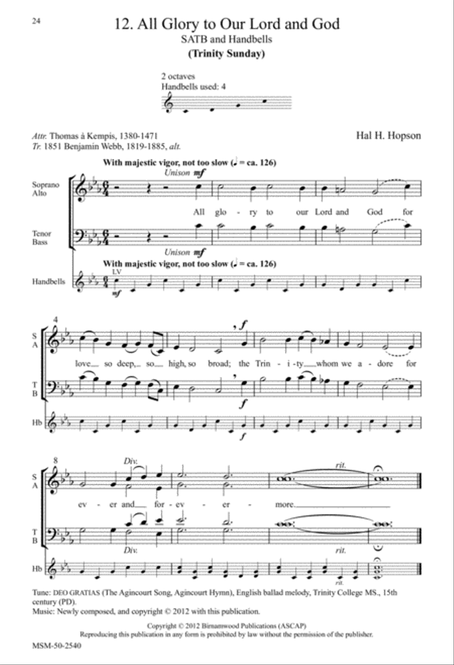 All Glory to Our Lord and God (Trinity Sunday) 4-Part scores gallery preview page 2
