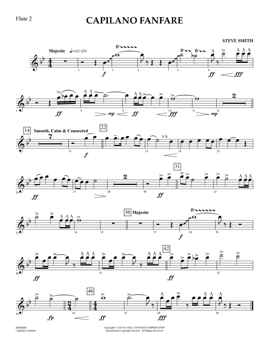 Capilano Fanfare (Digital Only) - Flute 2 Concert Band scores gallery preview page 1