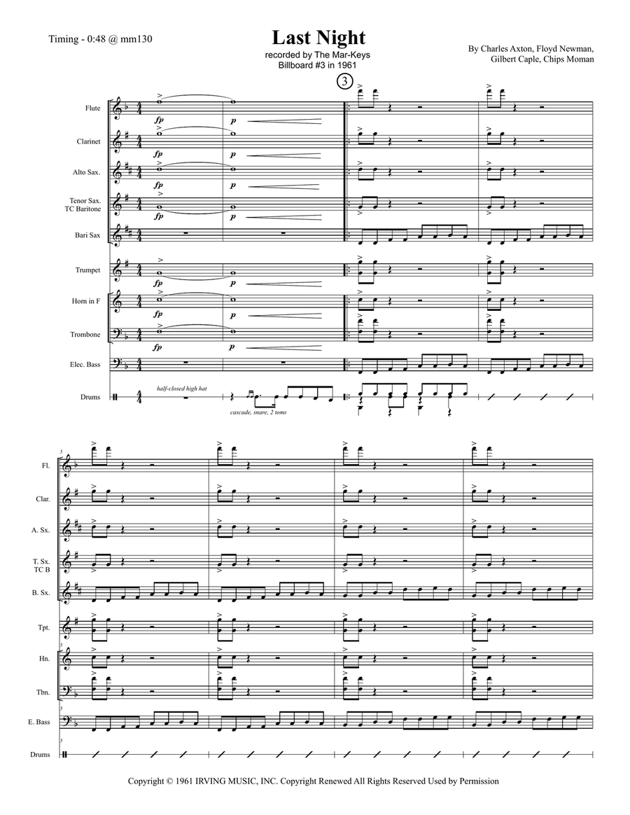 Last Night Jazz Ensemble scores gallery preview page 1
