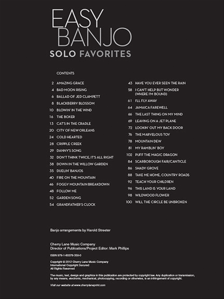 Easy Banjo Solo Favorites Banjo scores gallery preview page 2