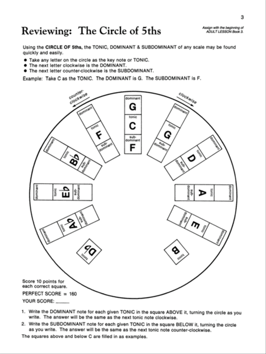 Alfred's Basic Adult Piano Course Theory, Book 3