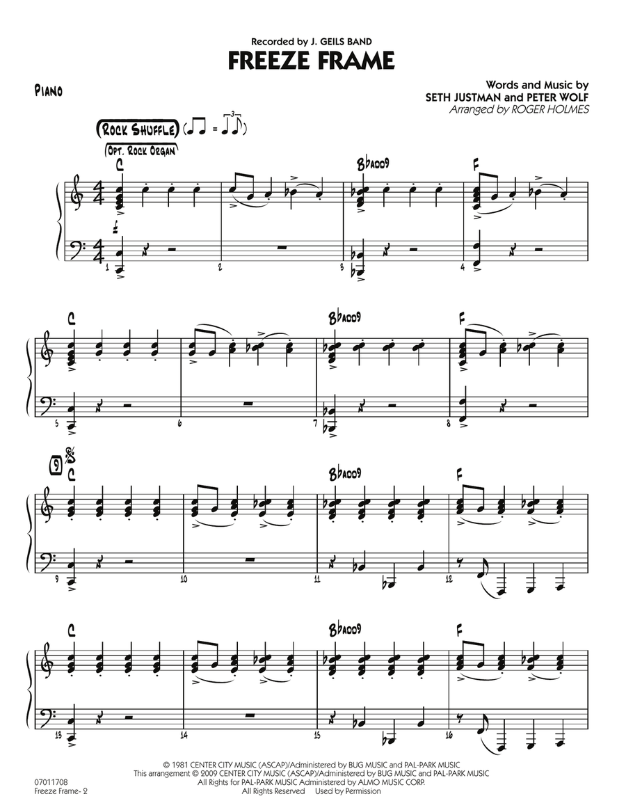 Freeze Frame - Piano Freeze Frame - Piano Jazz Ensemble scores gallery preview page 2