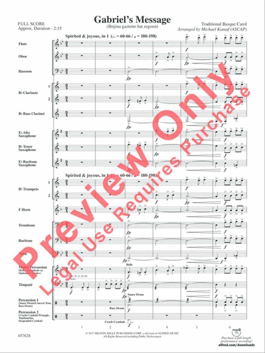Gabriel's Message Concert Band scores gallery preview page 4