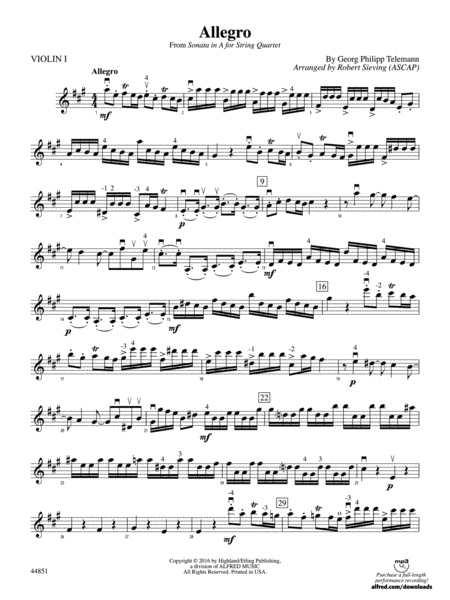 Allegro: 1st Violin
