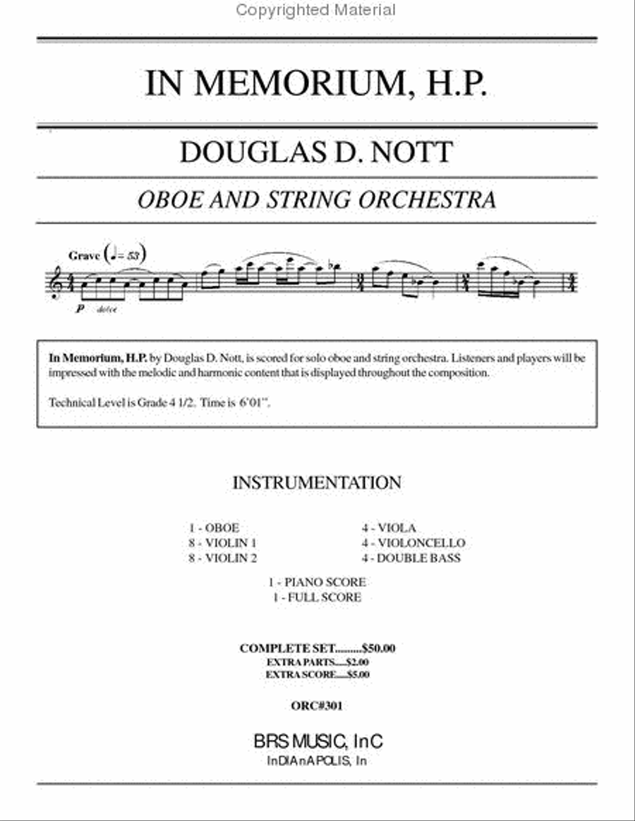 In Memorium, H.P. In Memorium, H.P. Orchestra scores gallery preview page 2