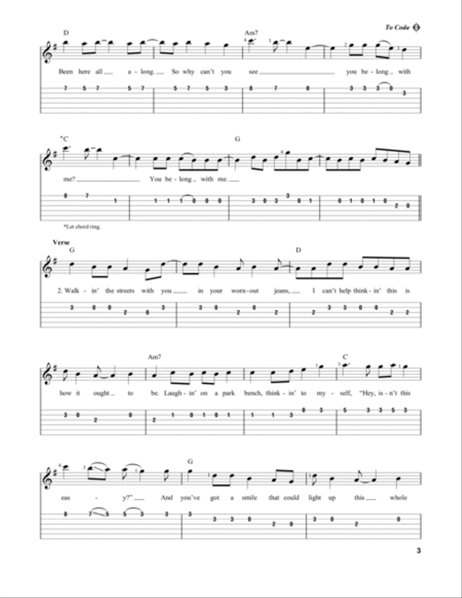You Belong With Me Acoustic Guitar scores gallery preview page 3