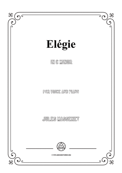 Massenet-Elégie in c minor,for Voice and Piano image number null