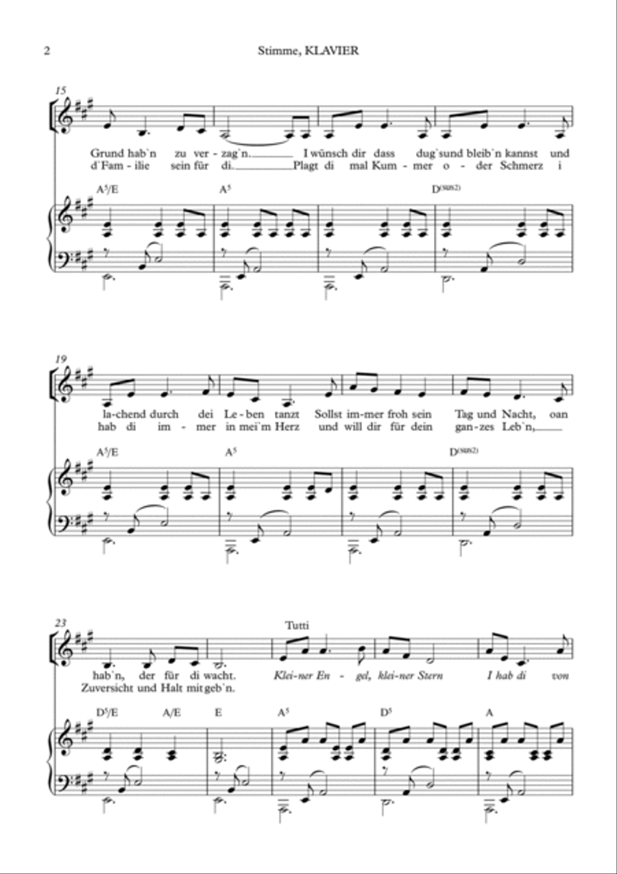 Kleiner Engel (Tauflied) Piano, Vocal, Guitar scores gallery preview page 2