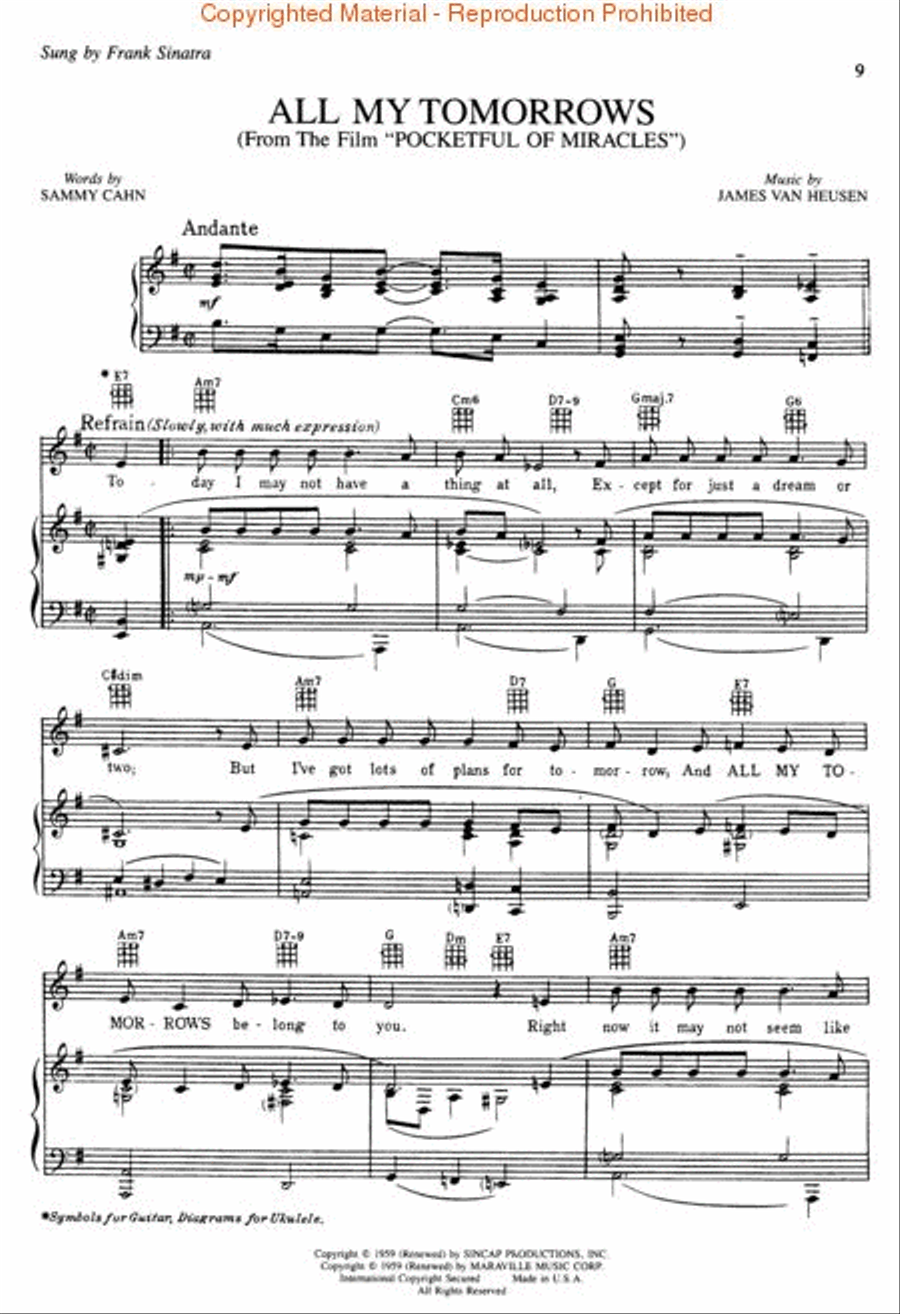 The New Sammy Cahn Songbook Piano, Vocal, Guitar scores gallery preview page 2