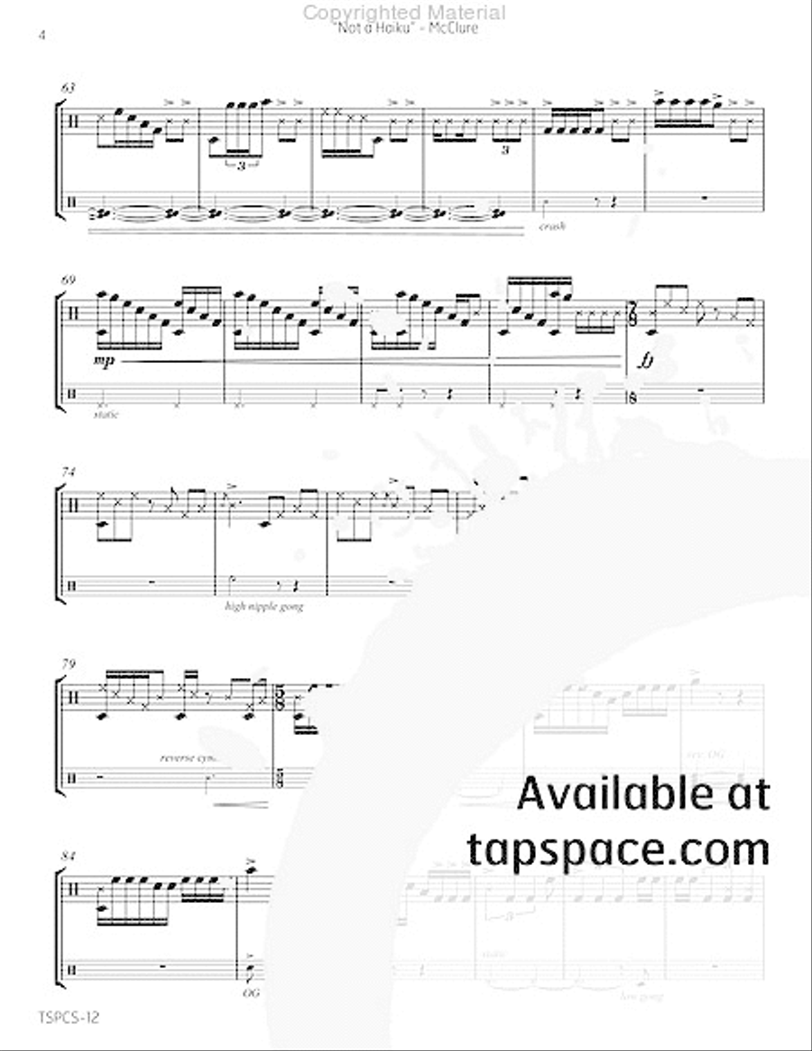 Integrated Elements No. 2 - Not a Haiku Percussion scores gallery preview page 7