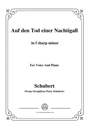 Schubert-Auf den Tod einer Nachtigall,in f sharp minor,for Voice&Piano