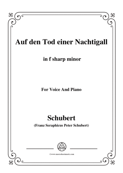 Schubert-Auf den Tod einer Nachtigall,in f sharp minor,for Voice&Piano image number null