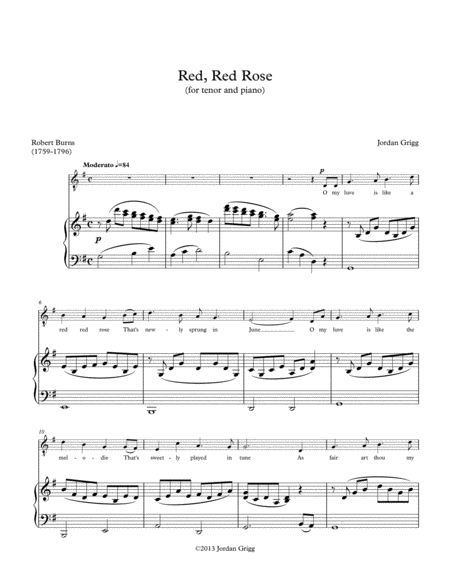 Red, Red Rose (for tenor and piano) image number null