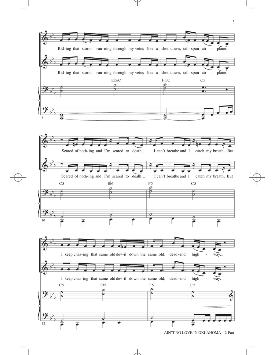 Ain't No Love In Oklahoma (from Twisters) (arr. Cristi Cary Miller) 2-Part scores gallery preview page 2