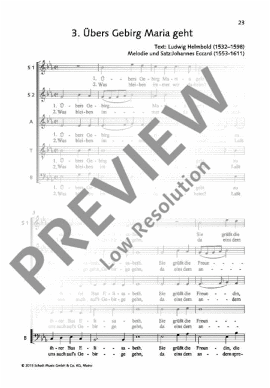 Übers Gebirg Maria geht SSATB scores gallery preview page 2