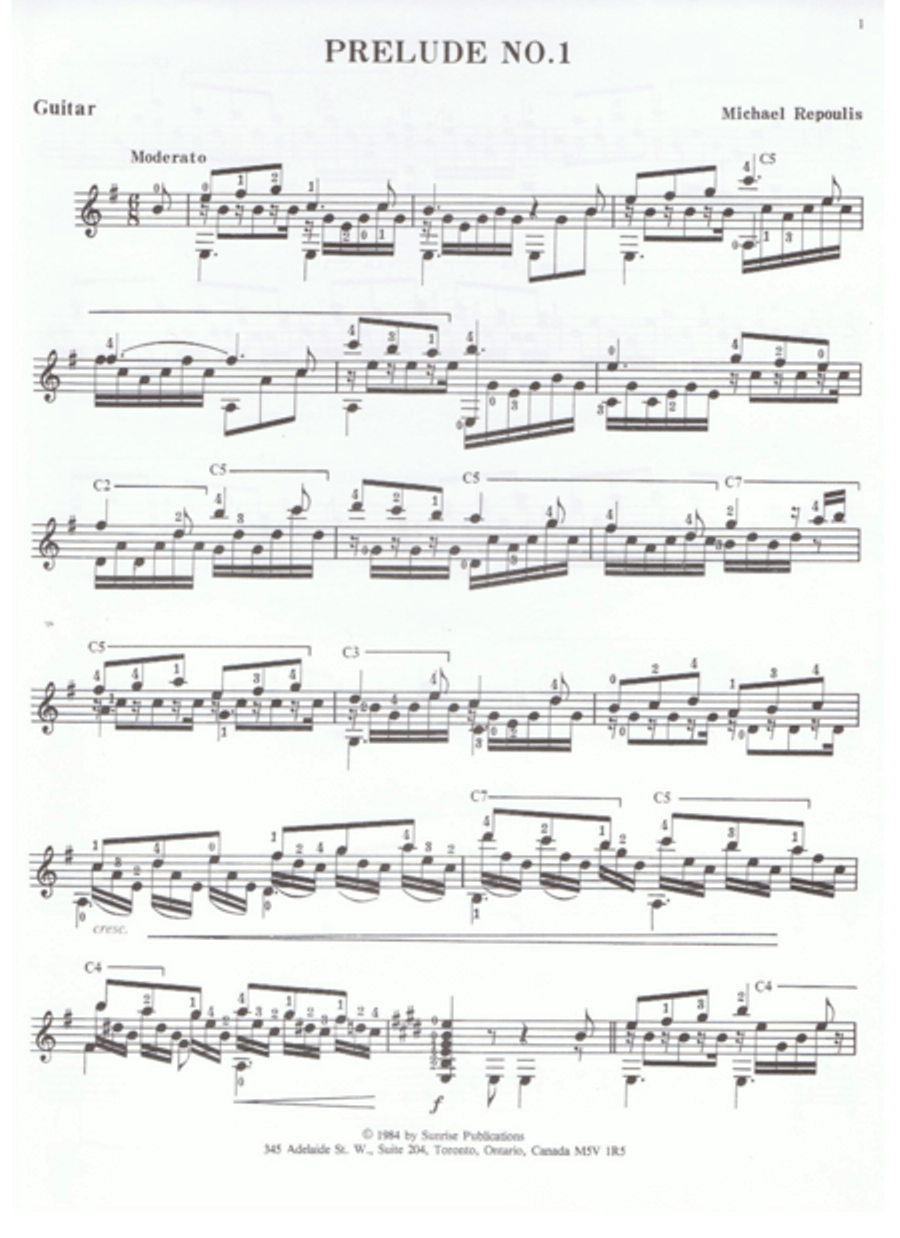 Prelude No.1 Prelude No.1 Classical Guitar scores gallery preview page 1