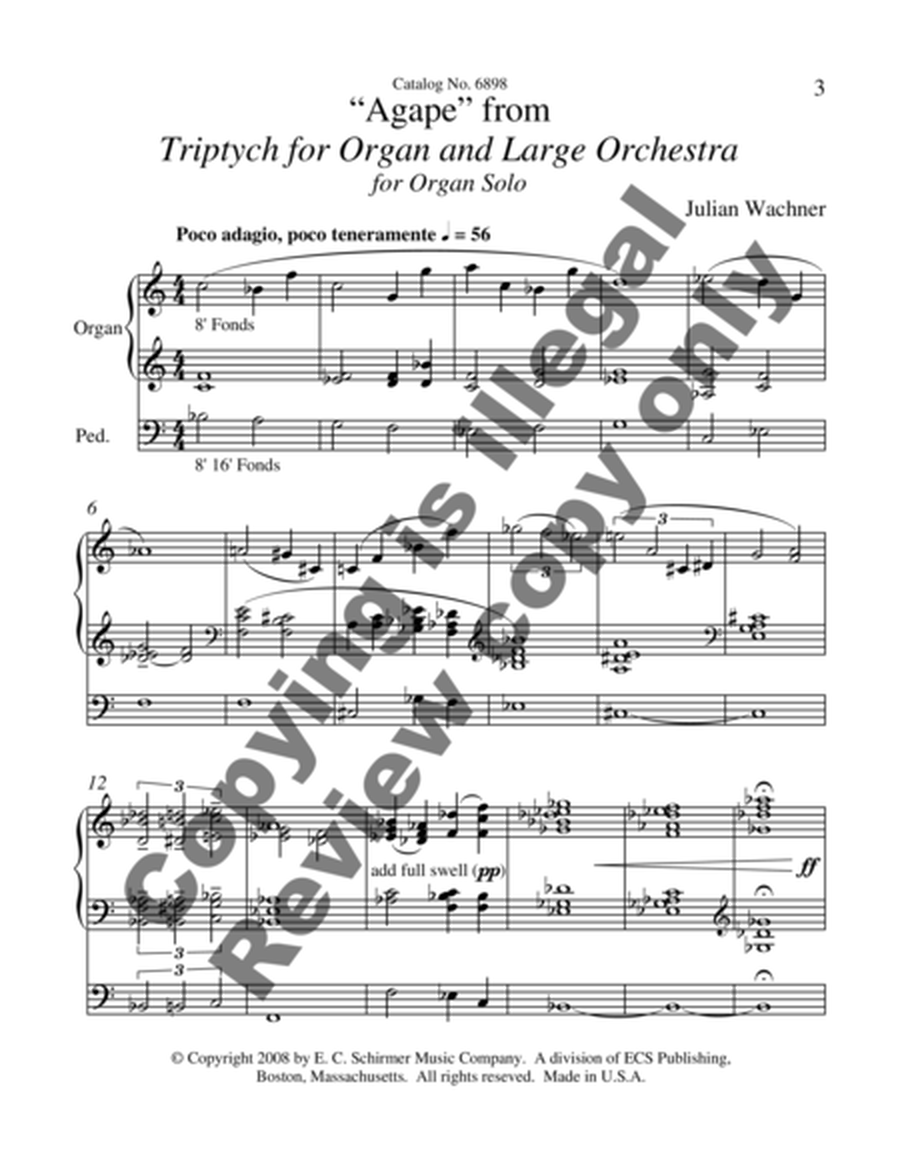 Triptych for Organ and Large Orchestra: Agape